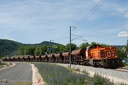 Vossloh G1200 et wagons de ballast