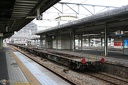 Fret japonais (4201 visits) Gare JR d'Hiroshima, île d'Honshu: rame fret de JRF. La signalisation d'arrière est assurée par... Fret japonais